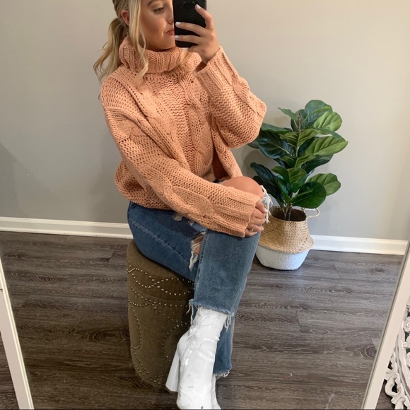 Sweaters - Apricot Knit Sweater